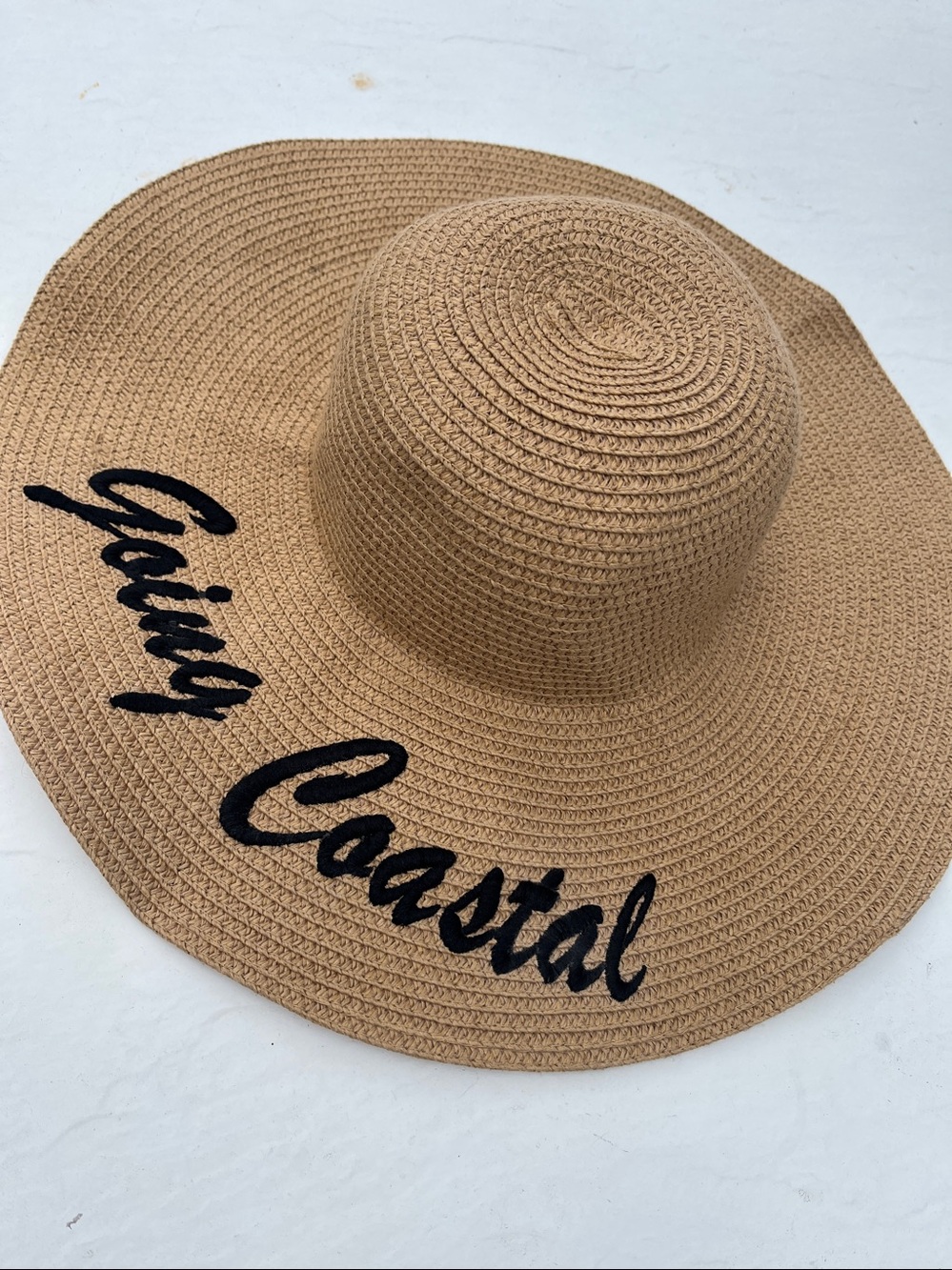 Magid Tan Straw Sun Hat with Black Logo Label